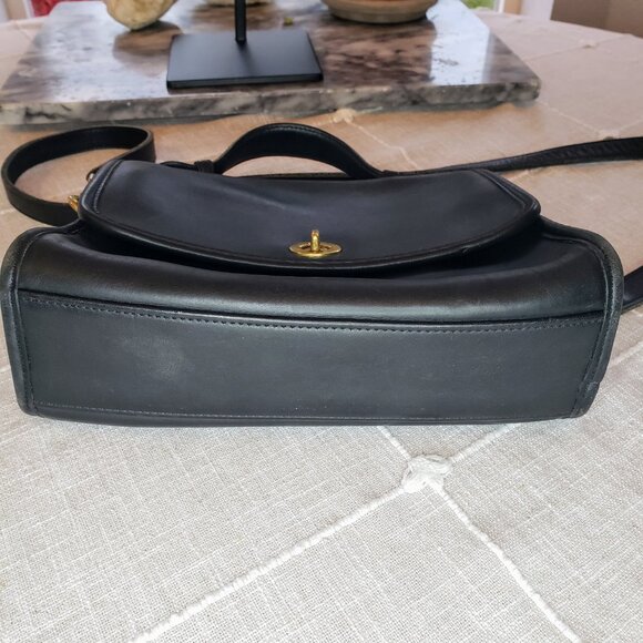Coach Court Satchel & Crossbody Bag - Vintage Black Leather (Made in US) - Picture 9 of 16